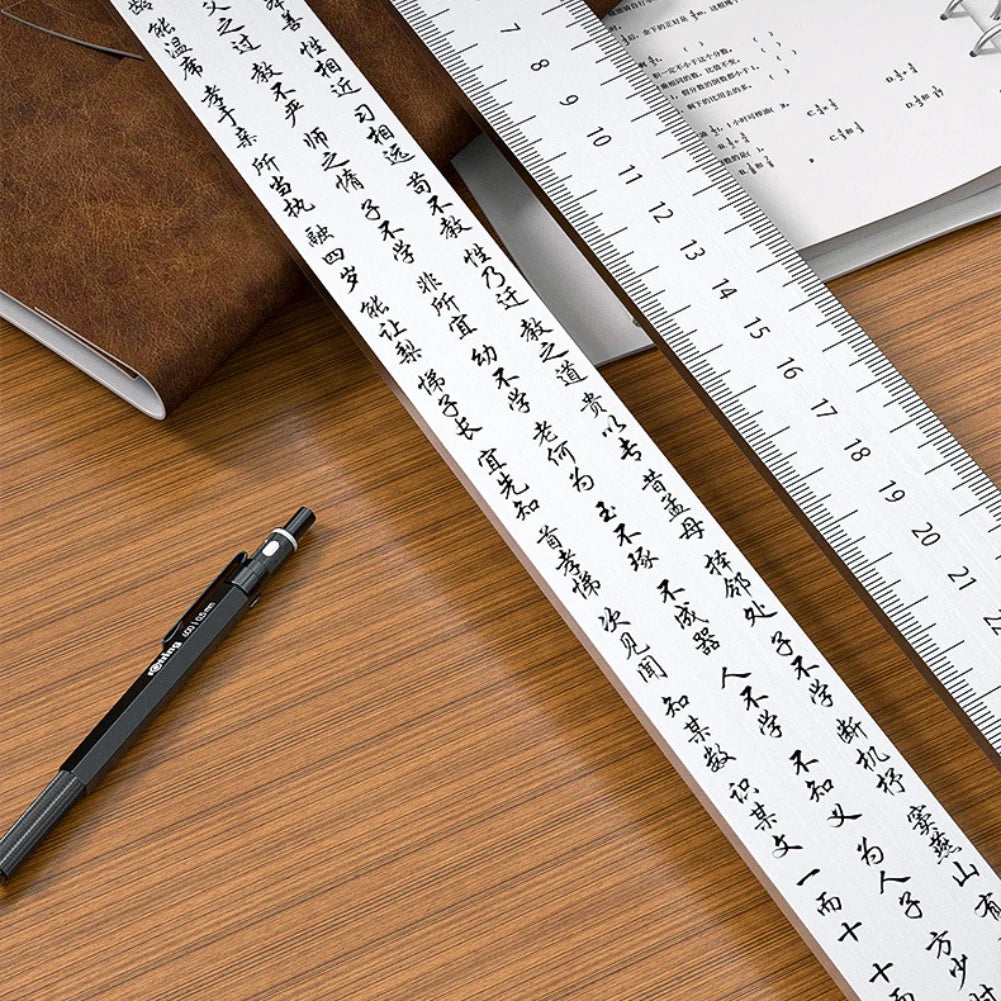 5mm Thickness Manganese Steel Measuring Ruler With Non-Slip Handle Versatile Multifunctional Scale Measuring Tool Defense Ruler
