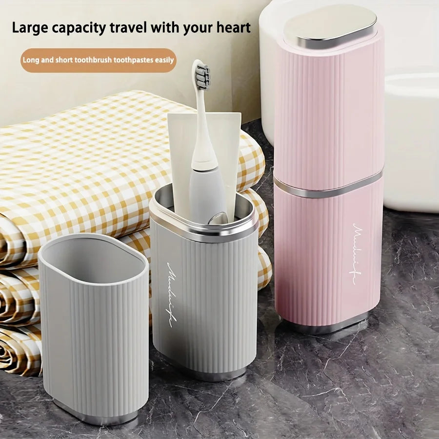 1pc Portable Toothbrush Storage Box Travel Toothbrush Case Plastic Toothpaste Holder Container Mouthwash Cup for Business Trip