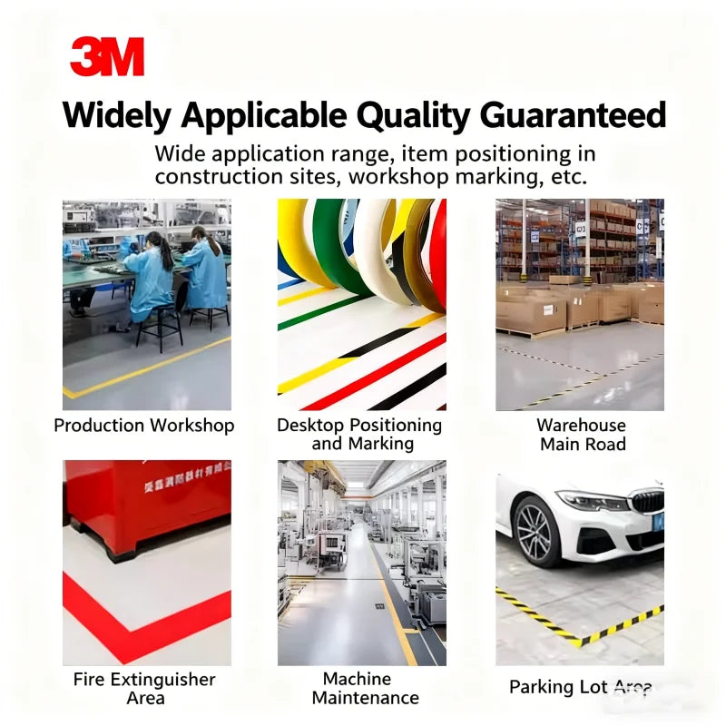 3M 471 Floor Special Adhesive Tape PVC Wear-resistant Warning Tape Waterproof Traceless Warning Area Colored Adhesive Tape