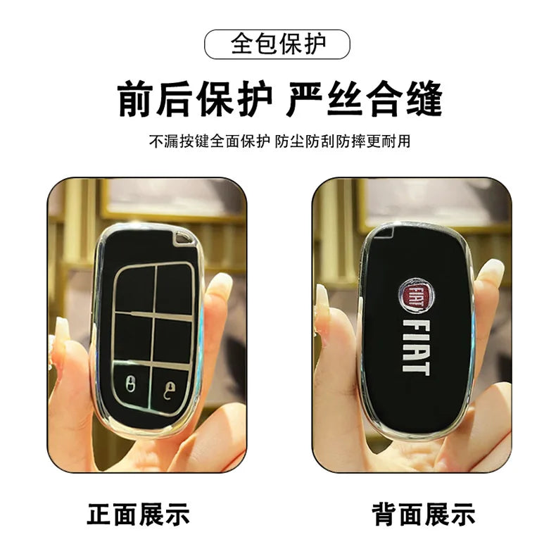 Fashion TPU Car Remote Key Case Cover Protector Shell For Fiat Freemont 2018 500X 500 500L Keychain Styling Protector Accessory