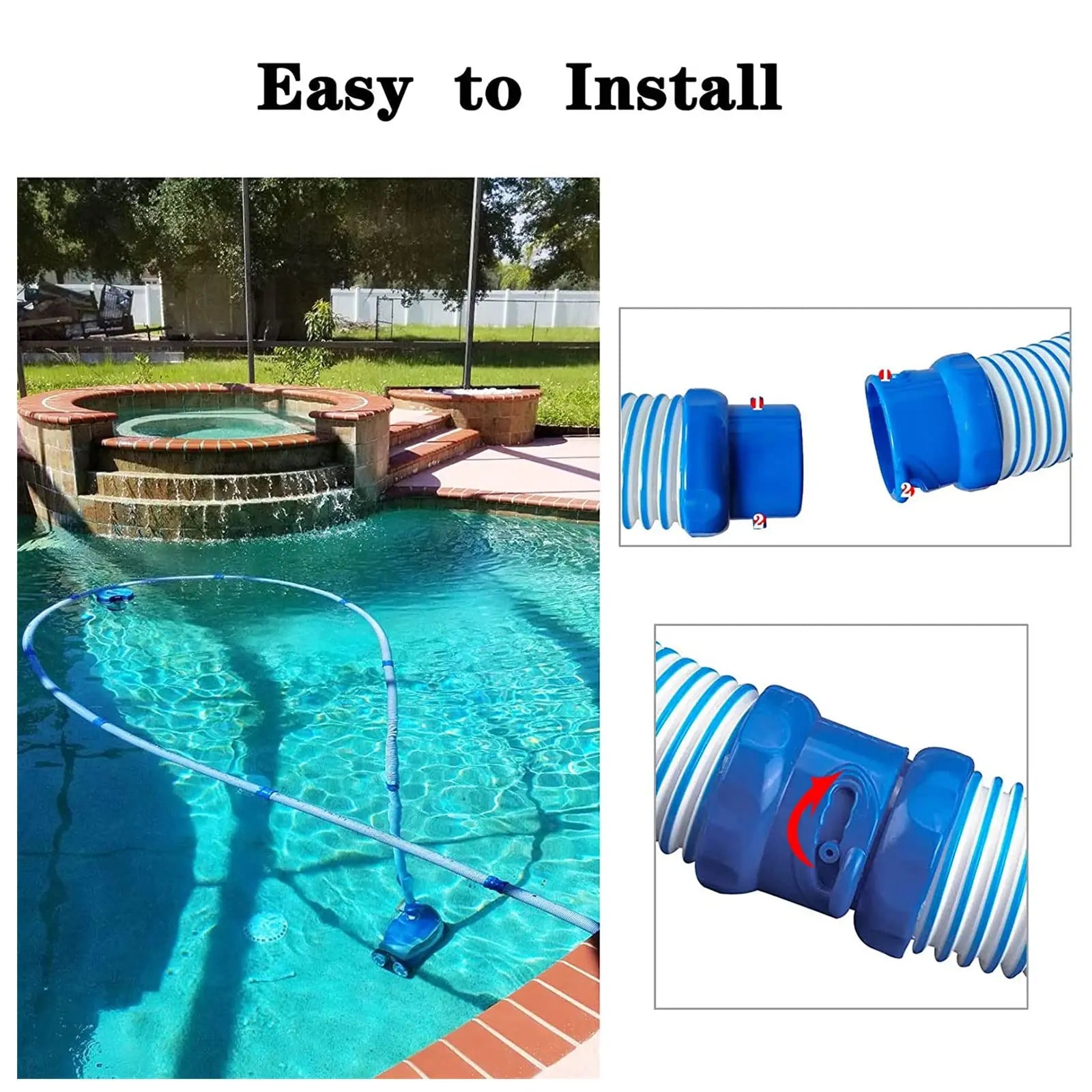 Pool Cleaner Hose Pool Vacuum Twist Lock Hose for Zodiac MX8 Mx6  X7 T3 T5 Pool Cleaner Twist Lock Hose Replacement