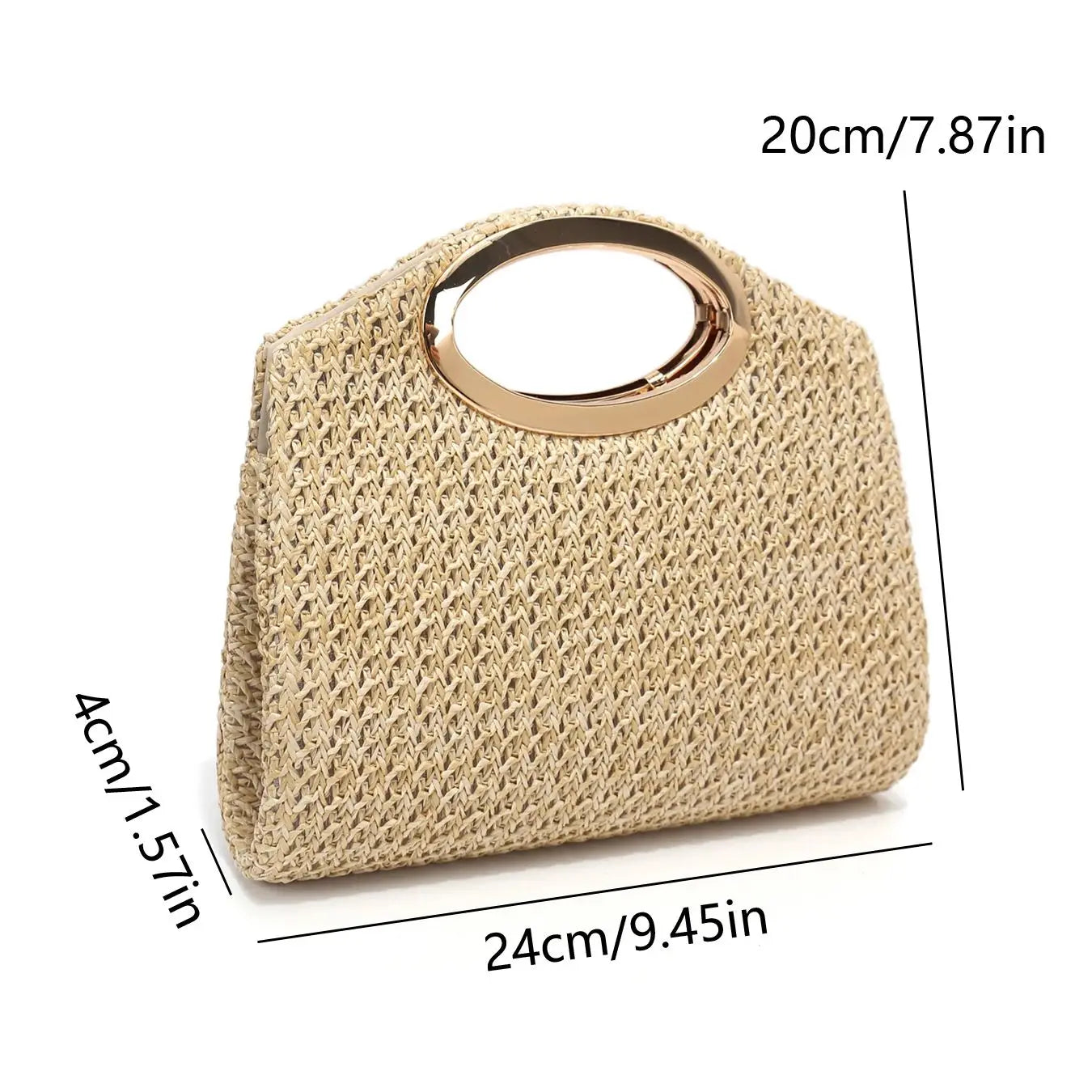 Ladies Straw Handbag Evening Bags Pearl  Flip Cover Cosmetic Bag Beach Holiday Essential Handheld Envelope Clutch Handbag