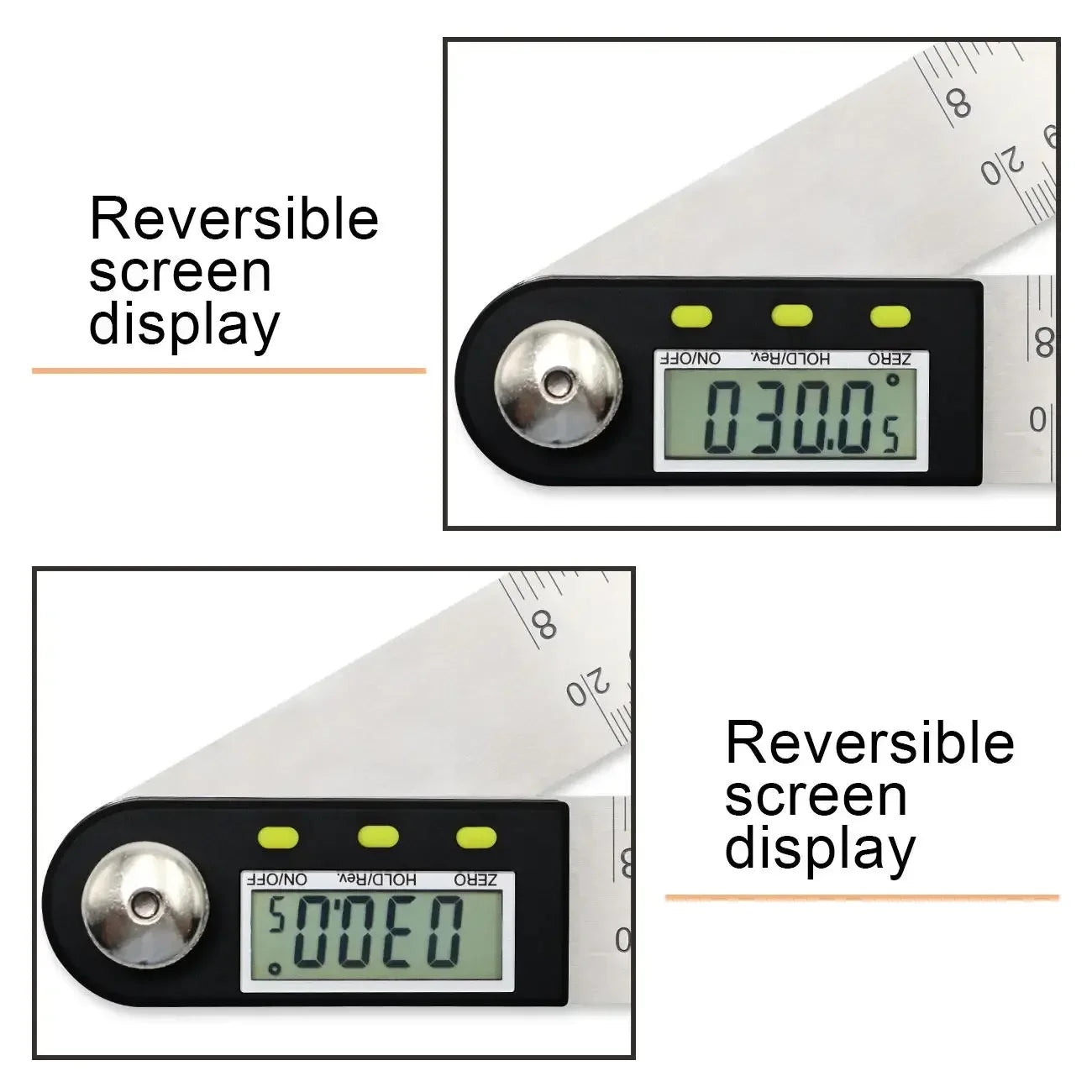 20Inches/500mm Digital Angle Ruler and Stainless Steel Digital Angle Finder Precision Angle Measuring Tool