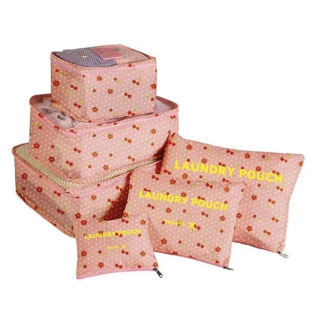 6/7 Piece Set Travel Storage Bag Large Capacity Luggage Clothes Sorting Organizer Set Suitcase Pouch Case Shoes Packing Cube Bag