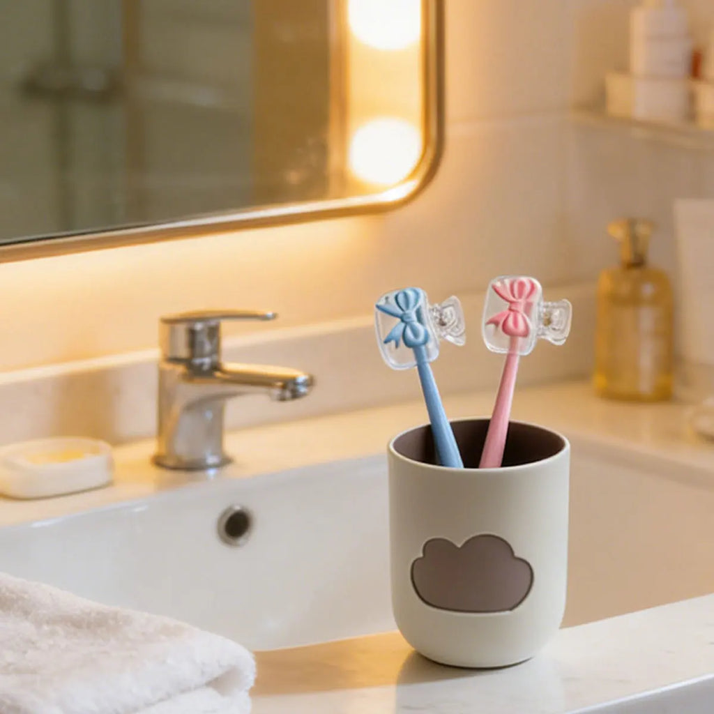 2PC Travel Toothbrush Head Covers Toothbrush Protector Cap Brush Pod Case Protective Portable Plastic Clip For Household Travel