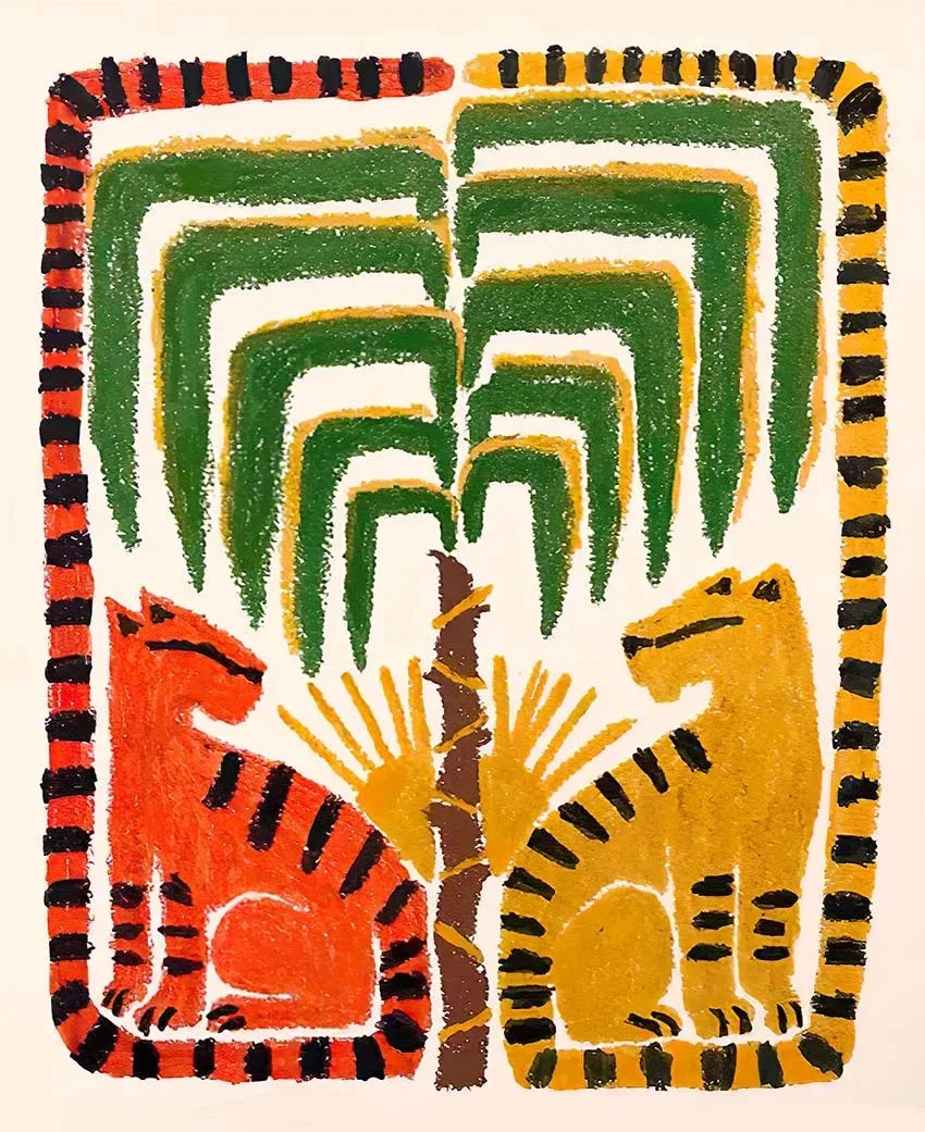 Ancient Egypt Colorful Abstract Boho Poster Tiger Leopard Figure Wall Art Prints Canvas Painting Pictures For Living Room Dec