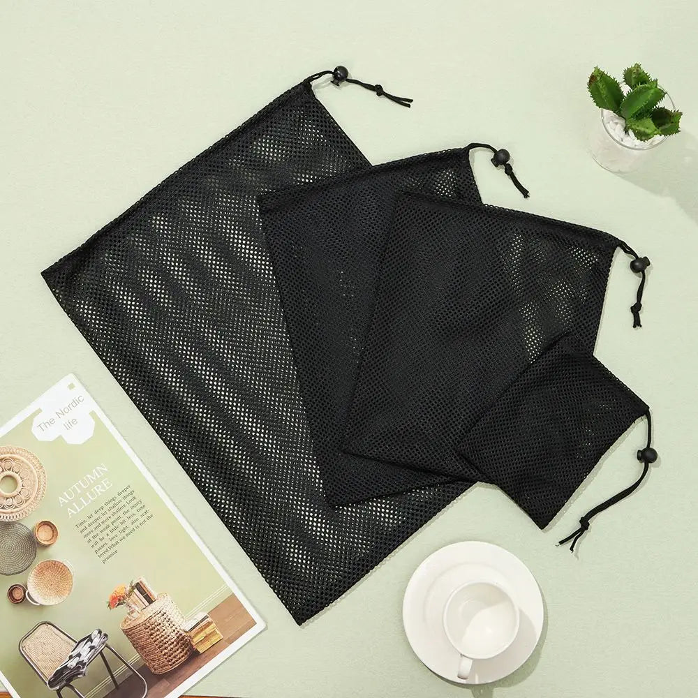 Durable Multi Purpose Home Stuff Sack Mesh Drawstring Bag Storage Bag Laundry Bag