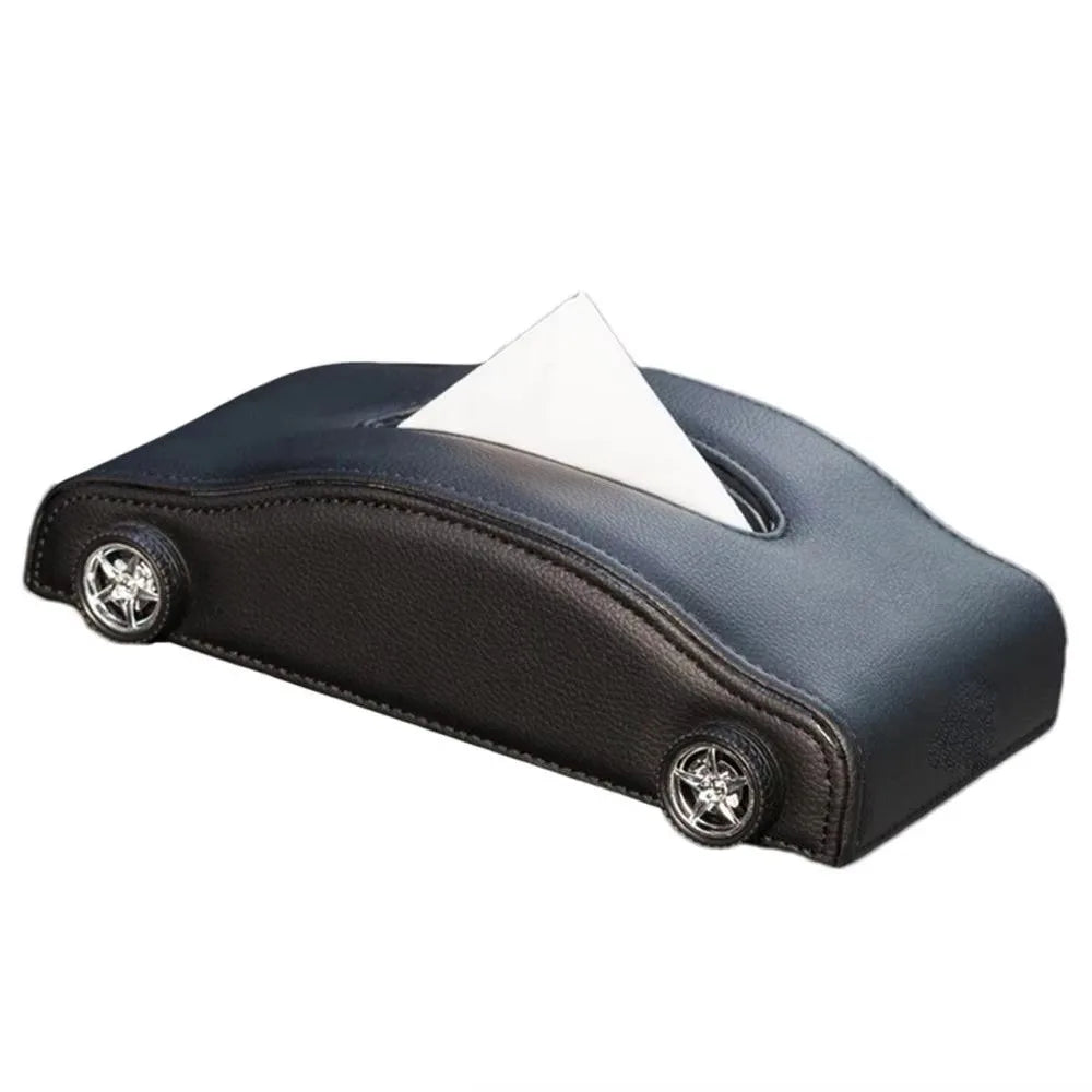 Creative Car Shape Tissue Box Decorative Simulated Tire Auto Napkin Holder Portable Space Saving Tissue Dispenser Interior