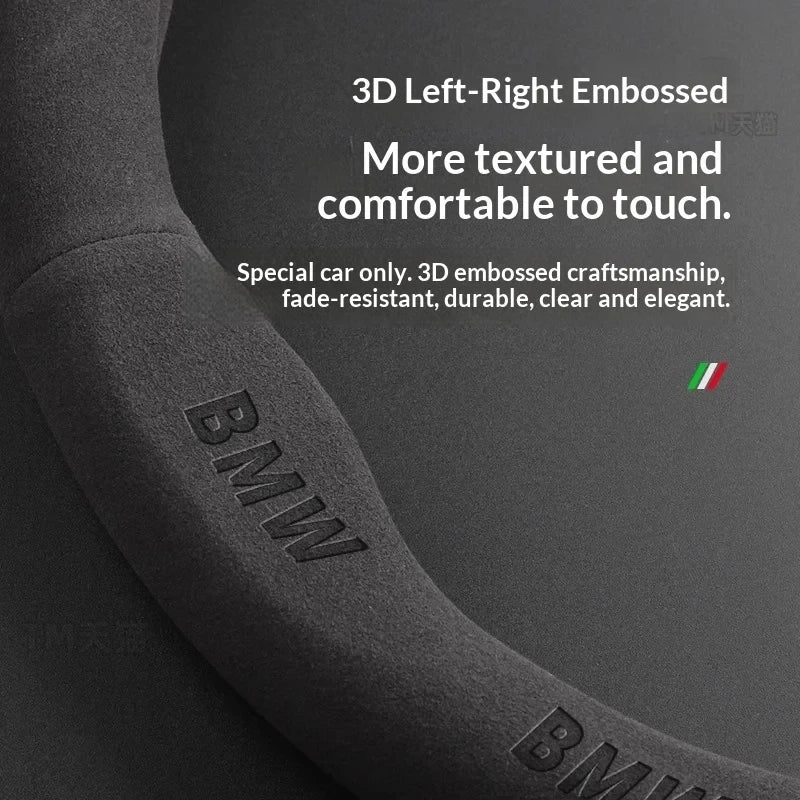 Car Suede AntiSlip Steering Wheel Cover For BMW M E39 E46 E60 E70 E90 E91 G05 F10 F15 F20 F30 G20 G30 X1 X3 X4 X5 X6 X7 M3 M4 M5