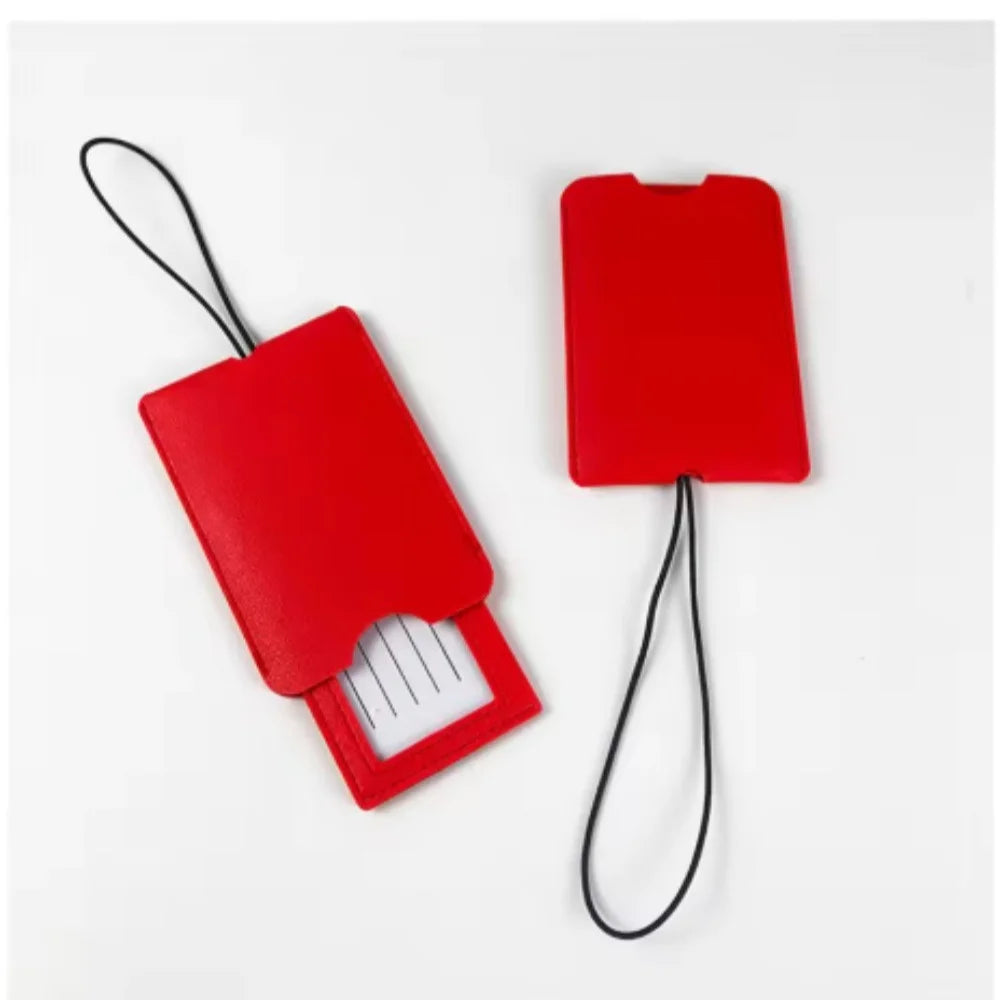Free Personalization Telescoping PU Leather Luggage Tag Suitcase Identifier Label Baggage Board Bag Tag Name ID Address Holder
