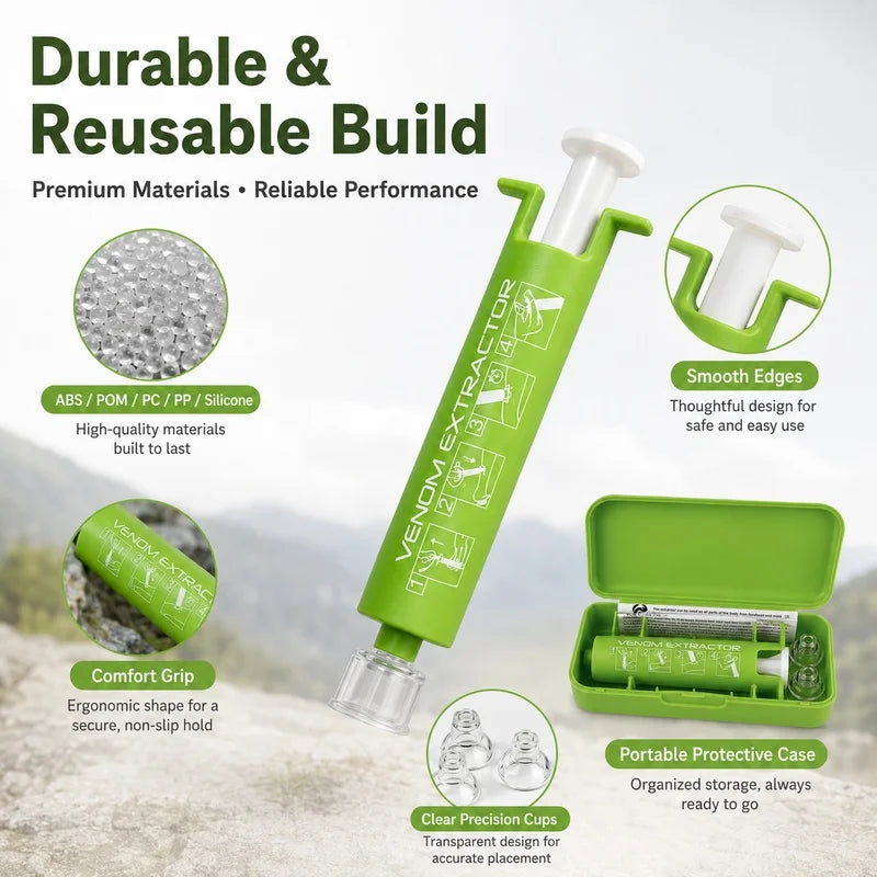 TINSOL Portable Outdoor First Aid Insect Bite Venom Suction Kit – Suitable for mosquito bee and wasp stings, camping, and hiking