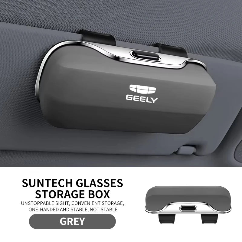 Car Visor Sunglasses Glasses Holder Clip Case For Geely Coolray Monjaro Tugella Emgrand Preface Auto Interior Accessories