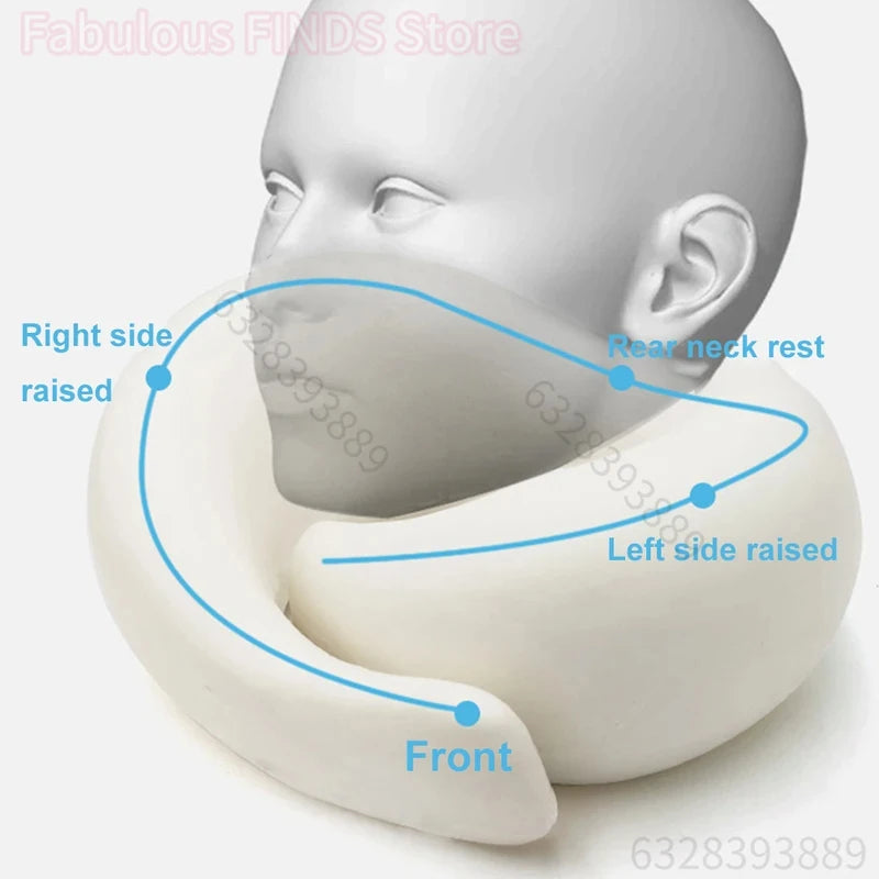 Memory Foam Travel Neck Pillow, 360-Degree Head & Chin Support Pillow for Home, Airplanes and Car Use