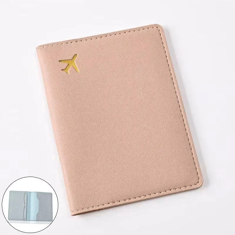 1pcs PU Leather Passport Cover Holder Women Men Passport Cover Flight Ticket Clip Multifunctional Passport Wallet Id Holder Case