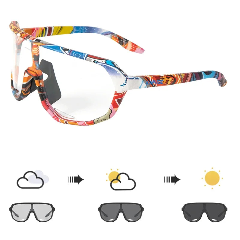 Photochromic Cycling Sunglasses Kapvoe Women Man Luxury Gold Glasses Driving Fishing Fashion Travel Golf Women Bike Goggles