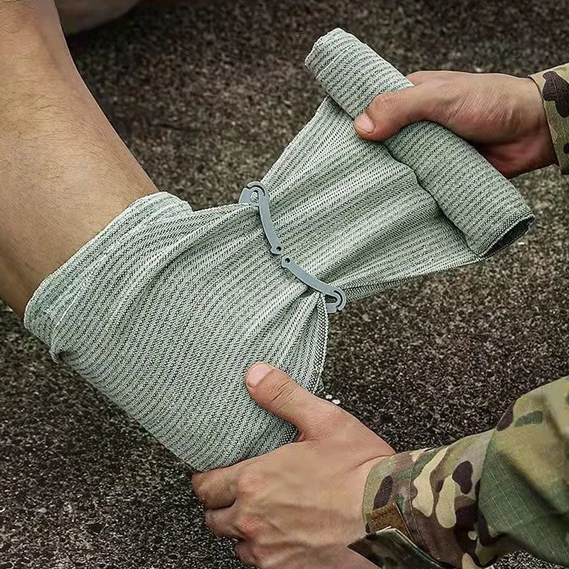 4/6/8 Inch Compression Trauma Dressing Set 100/150/200×1200mm Elastic Hemostatic Wound Bandage Outdoor Survival First Aid Traini