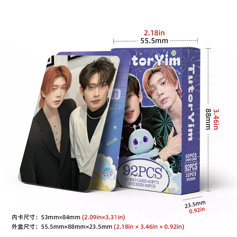 92Pcs TutorYim Lomo Cards Thai BL Idol HD Photocards Mini Portrait Decor Stickers Fans Collection Gift