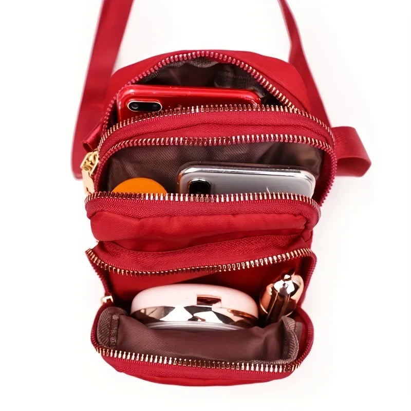 Casual waist bag, single-shoulder bag, casual lightweight crossbody phone case, nylon coin purse, mini bag