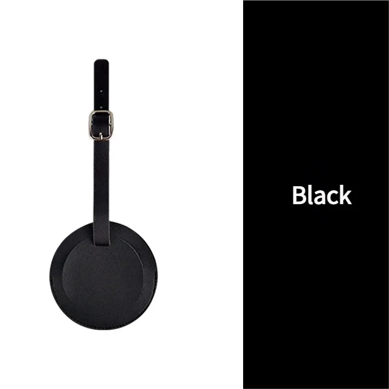 Stylish Round Luggage Tag for Air Travel - Durable Scratch-Resistant Build, Secure Buckle & Removable Contact Card
