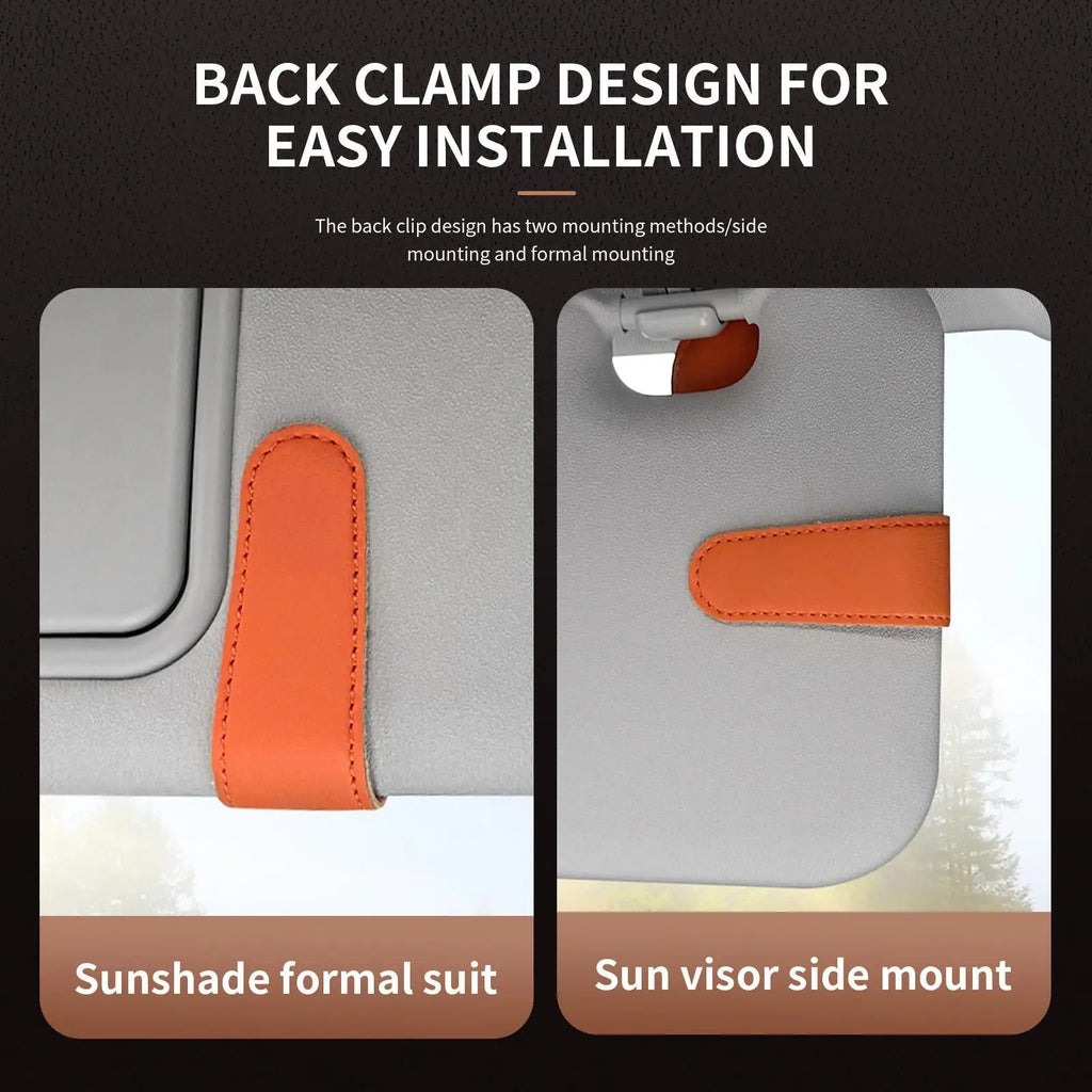 Multifunctional Car Sunglasses Holder Double Clip Bill Card Storage Box - Easy Access Vehicle Glasses Organizer