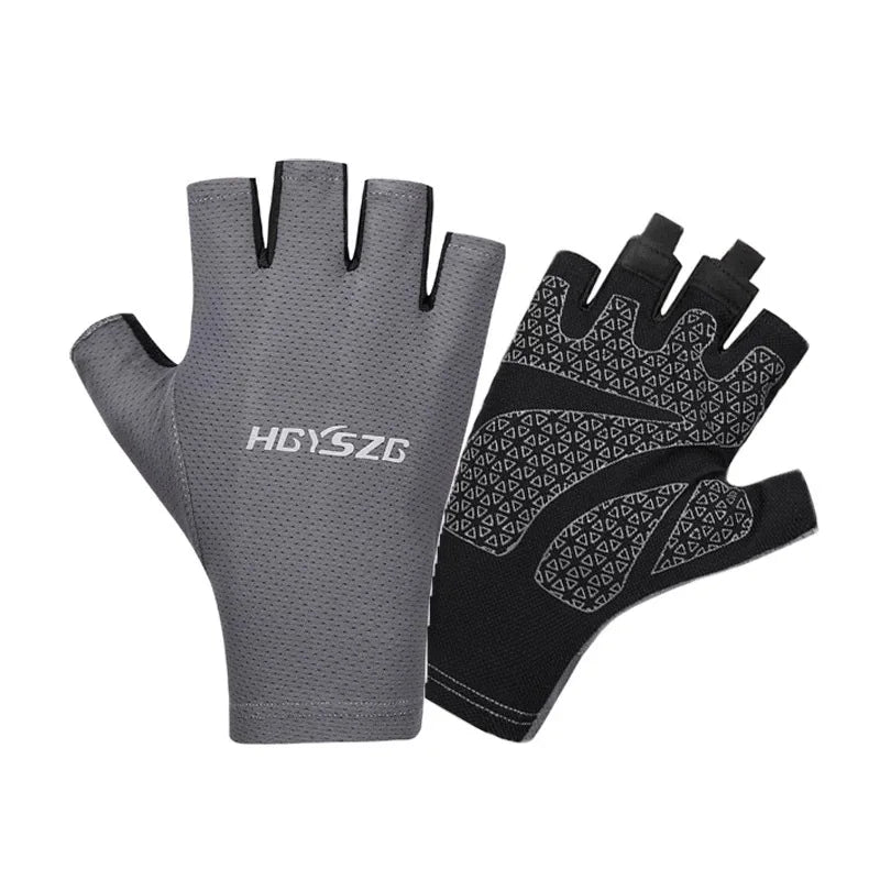 Spring Summer Cycling Gloves for Women Men Breathable Mesh Gym Fingerless Sun Protection Non-slip Quick Dry Hike Fitness Gloves
