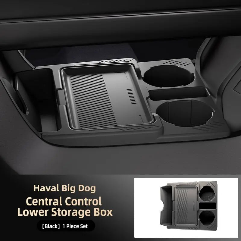 Car Storage Box For Great Wall GWM Haval H7 Dargo Big Dog 2024 Central Control Armrest Box Under Layer Organize Silicone Storage