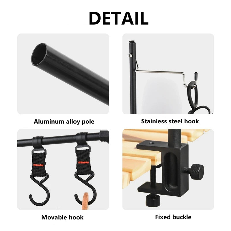 New Camping Shelf IGT Lantern Stand Picnic Tableware Hanging Racks Portable Detachable Aluminium Alloy Light Hangers Stand