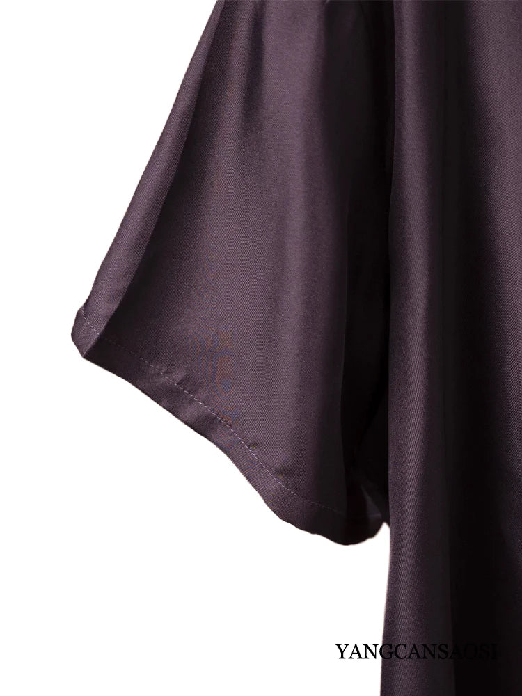 Plus Size Women's Casual Summer New Purple 100% Natural Mulberry Silk Twill Silk Skin Friendly Round Neck Short Sleeved T-shirt
