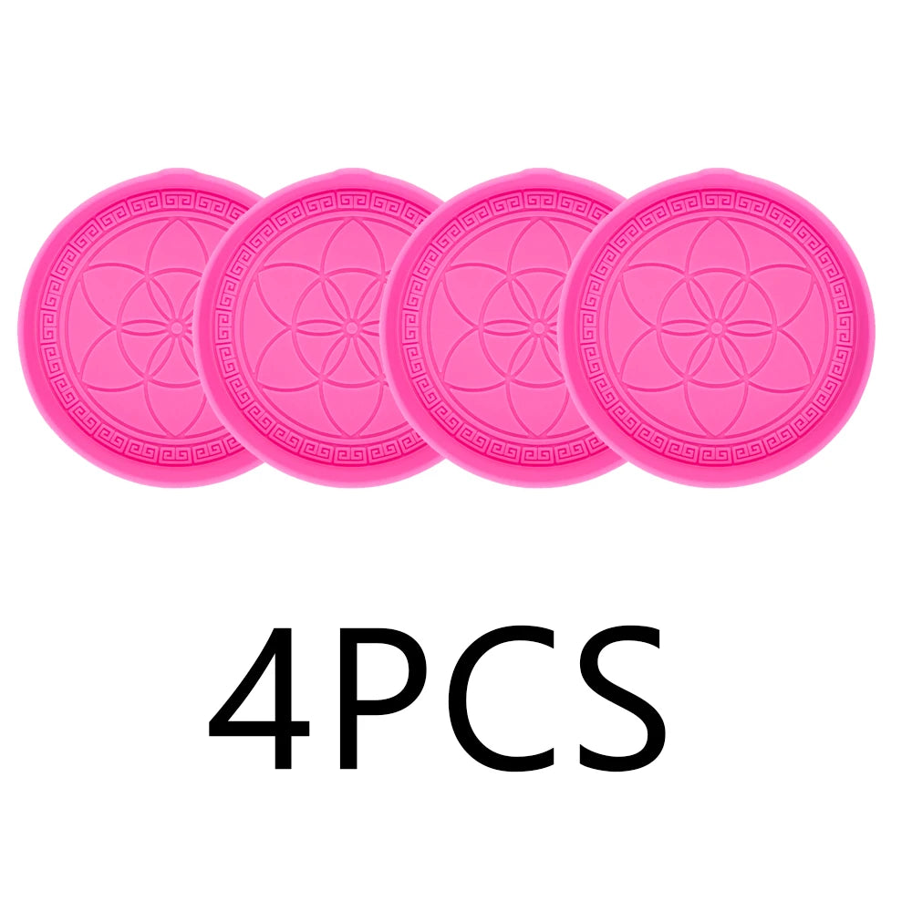 4PCS Car Silicone Cup Holder Coaster Insert Universal Non-Slip Cup Holders Car Accessories Interior for Women and Man