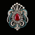 men's women's fashion crystal brooch retro metal baroque pin accessories