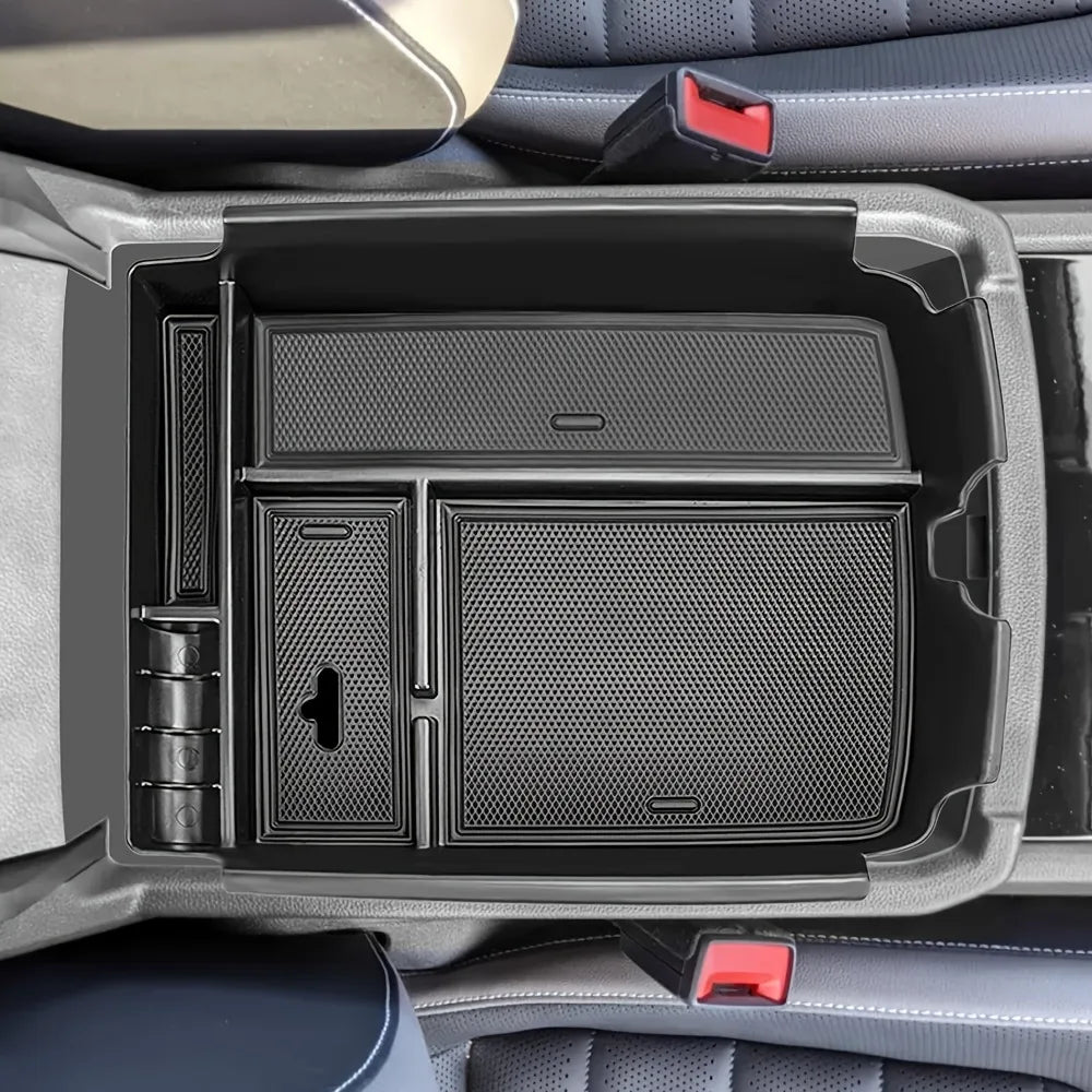 Car Central Armrest Box Storage Box For Volkswagen Atlas Cross Sport 2018-2023 Black Armrest Storage Box Tray Holder Accessories