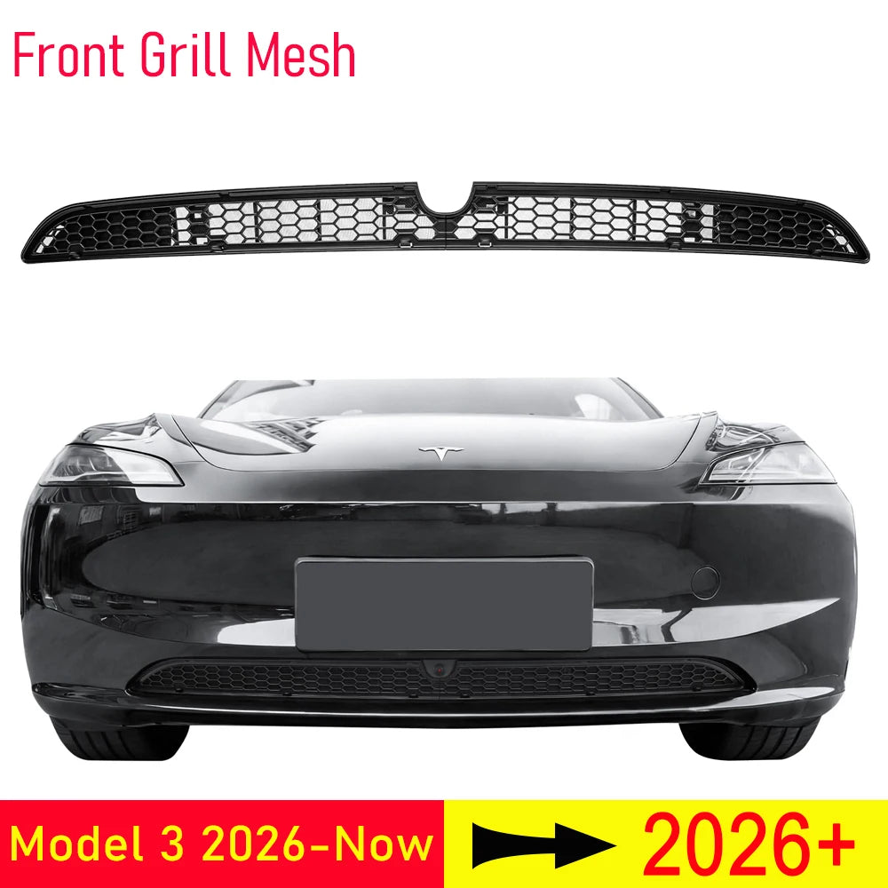 Grille Mesh Inserts for New 2026 2027 Tesla Model 3 Highland with Front Camera Version Front Bumper Air Inlet Vent Grille Cover