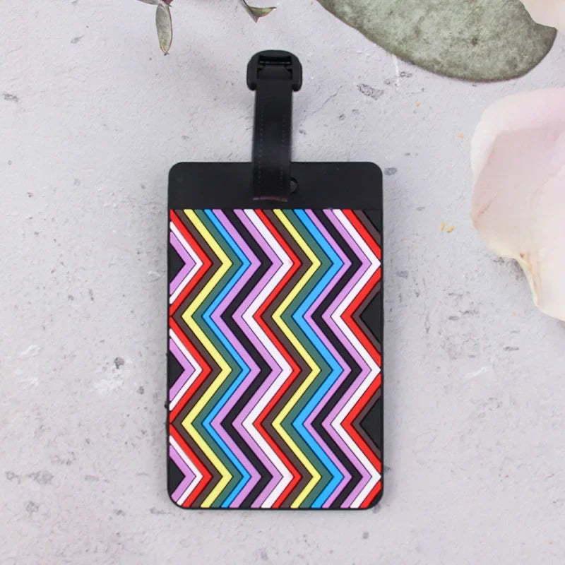 New Geometric PVC Luggage Tag Boarding Pass Luggage Tags Suitcase Address Label Travel Accessories