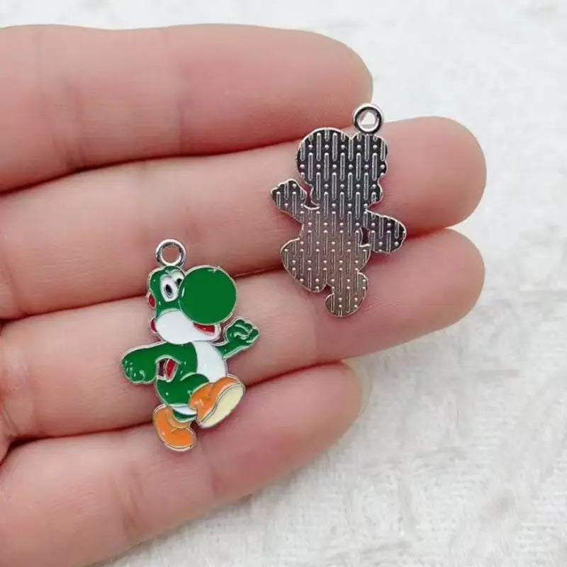 10 pieces/batch of cute cartoon enamel pendants, used for DIY earring jewelry making bracelets earrings handmade accessories