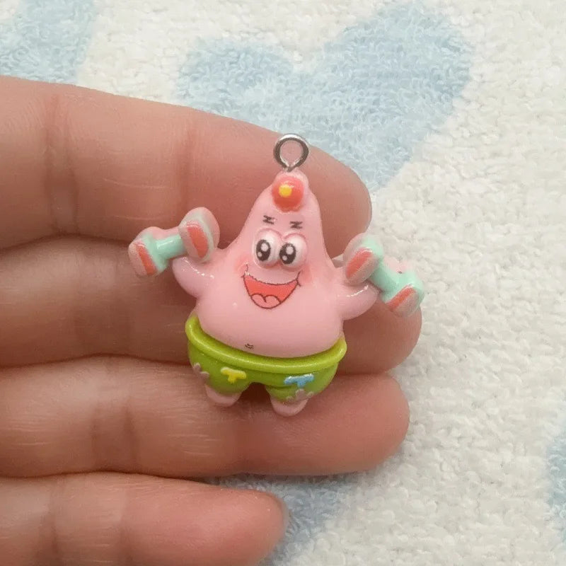 10pcs cartoon resin pendant, DIY jewelry making earrings, keychain accessories
