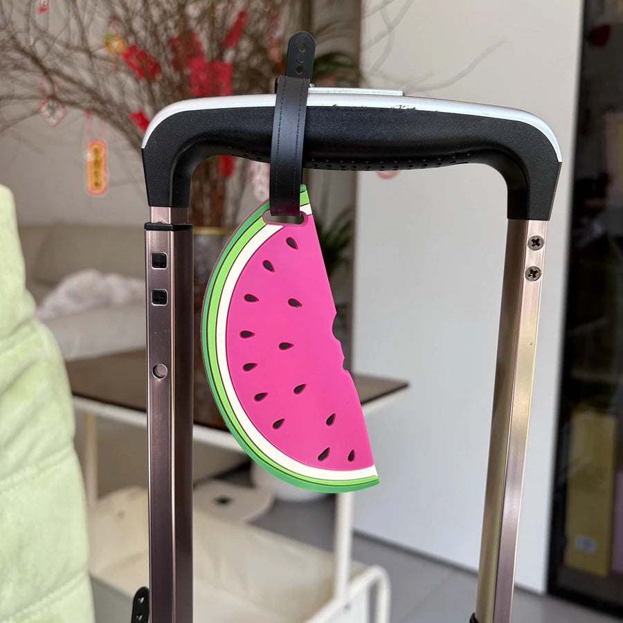 1/2pcs vacation style red watermelon luggage tag pendant luggage accessories for business trips, airport luggage, anti loss ID t