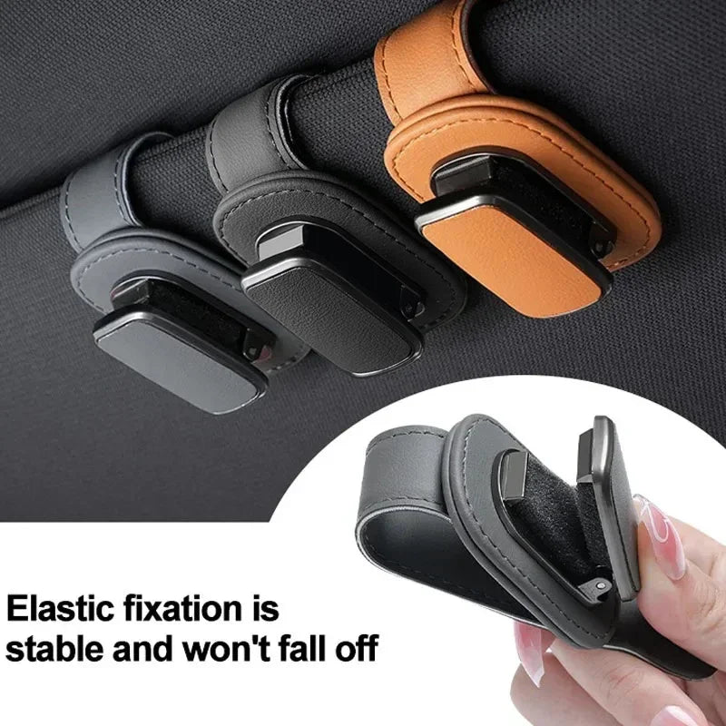 2024 Automotive Glasses Storage Clip Visor Sunglasses Holder Super Fiber Leather Automotive Interior Accessory Glasses Holder