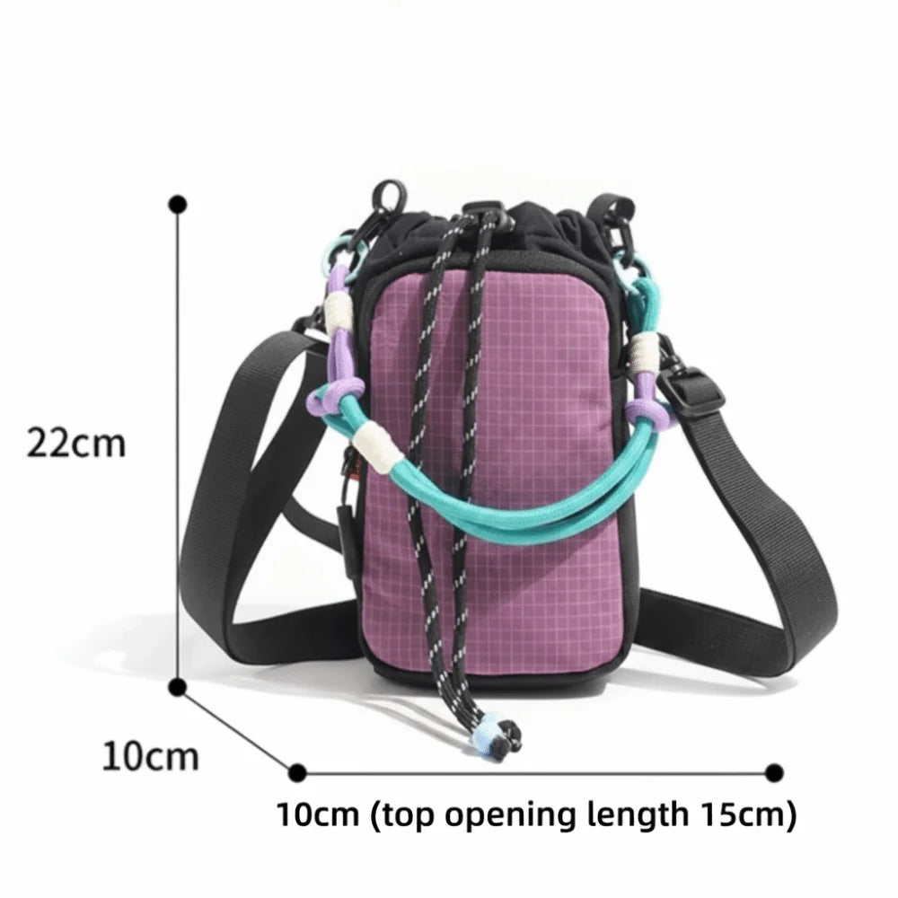 Fashion Simple Water Bottle Bag Colorful Large Capacity Phone Bag Waterproof Portable Crossbody Bag Outdoor Carrying