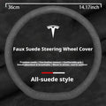 For Tesla Model 3 Model Y Model S Model X Roadster Suede Anti-slip Breathable Leather Car Steering Wheel Cover Auto Accessories