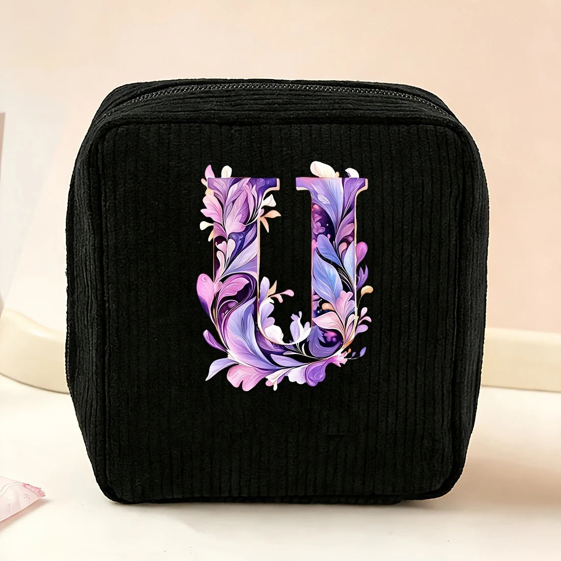 New Fashionable Purple Letter-Patterned Sanitary Napkin Storage Bag, Multifunctional Portable Travel and Daily Storage Bag, Ideal Gift Choice for Girls