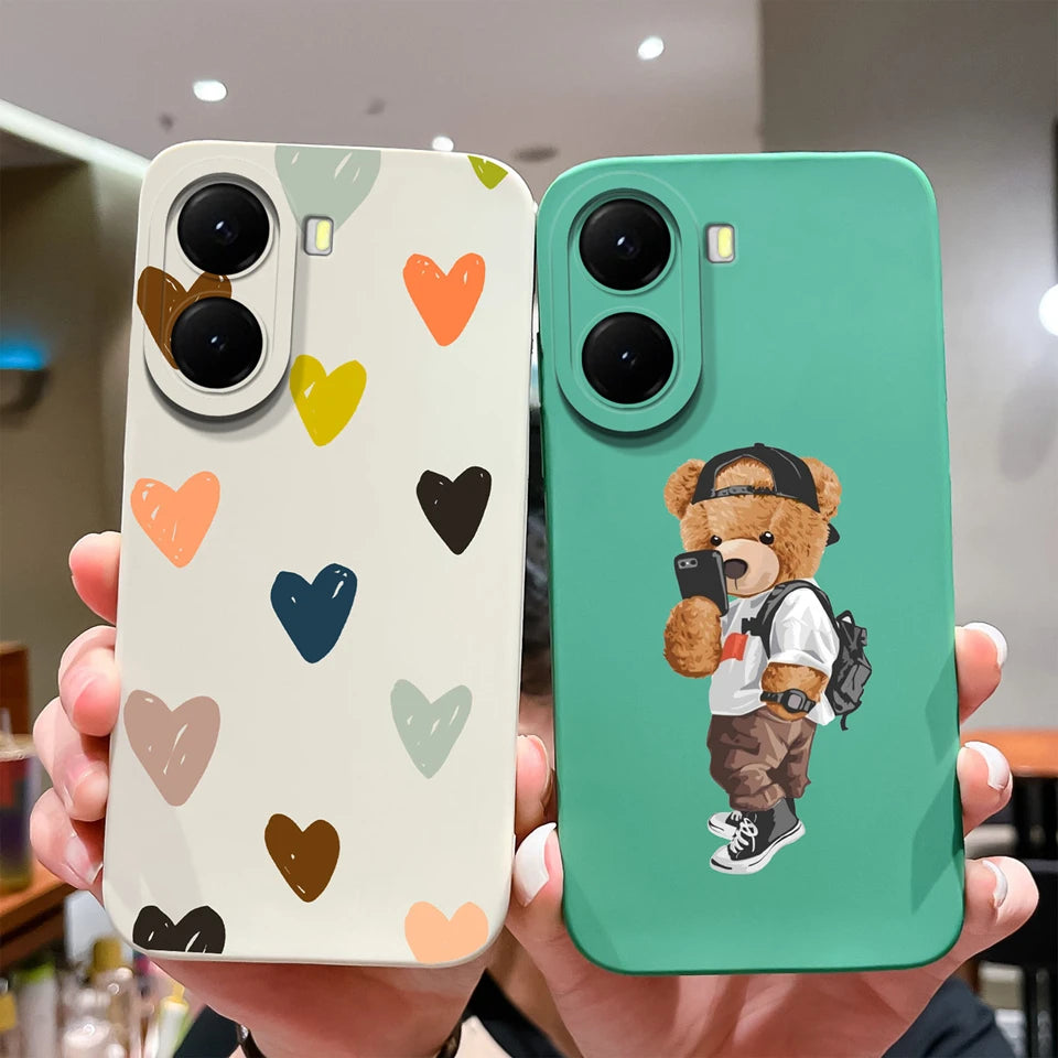 For Xiaomi Poco X7 Pro Case Lovely Bear Love Heart Shockproof Anti-fall Antifouling Luxury Shell For xiaomi poco x7 pro Coque