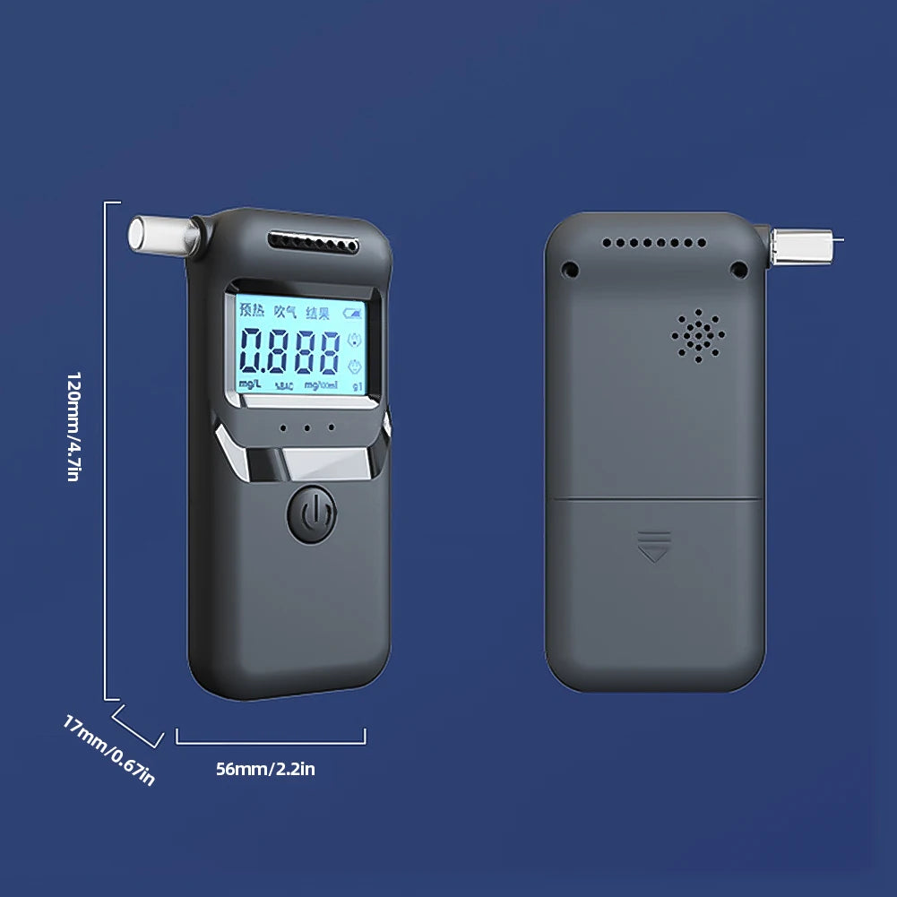Digital Alcohol Breath Tester Accurate LCD Display Portable Breathalyzer Drunk Driving Analyzer for Personal & Professional Use