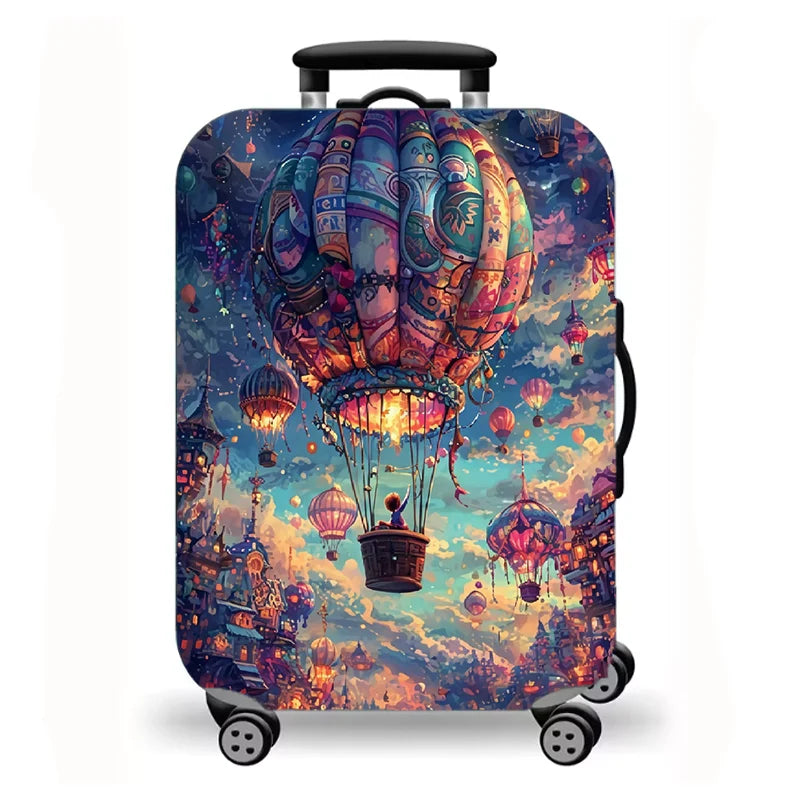 Luggage Cover, Anime Fantasy Cosmic Art Print Stretch Suitcase Protector for Travel, Sci-Fi Character Design