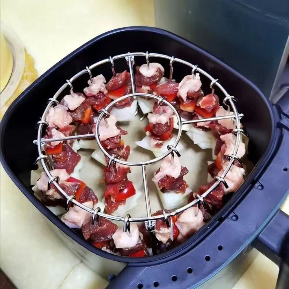 Stainless Steel Vertical Grill Rack String Grill 12/24/25/36 Skewer Holder Detachable Vertical Barbecue Skewer Bracket