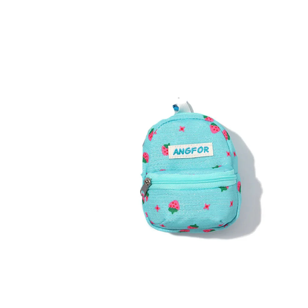 ANGFOR Strawberry Print Japanese Korean Style Mini Crossbody Bag Canvas Women Phone Coin Purse Casual Cute Portable Small Bag