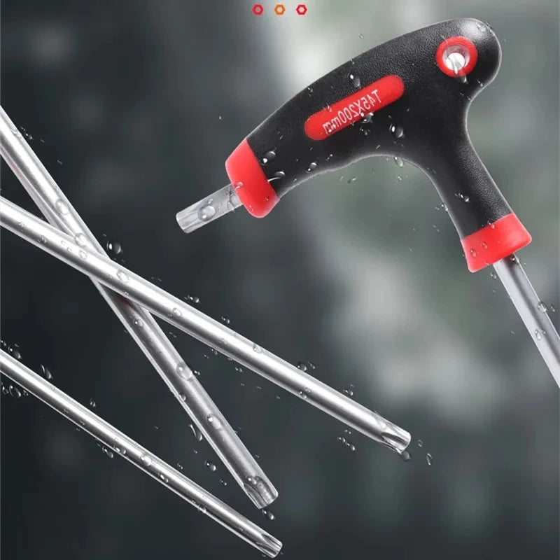10PCS T-Handle Hex Key Allen Wrench Tool Set Star T-Handle torx Key Set with Convenient Storage Stand Spanner Screwdriver Tool