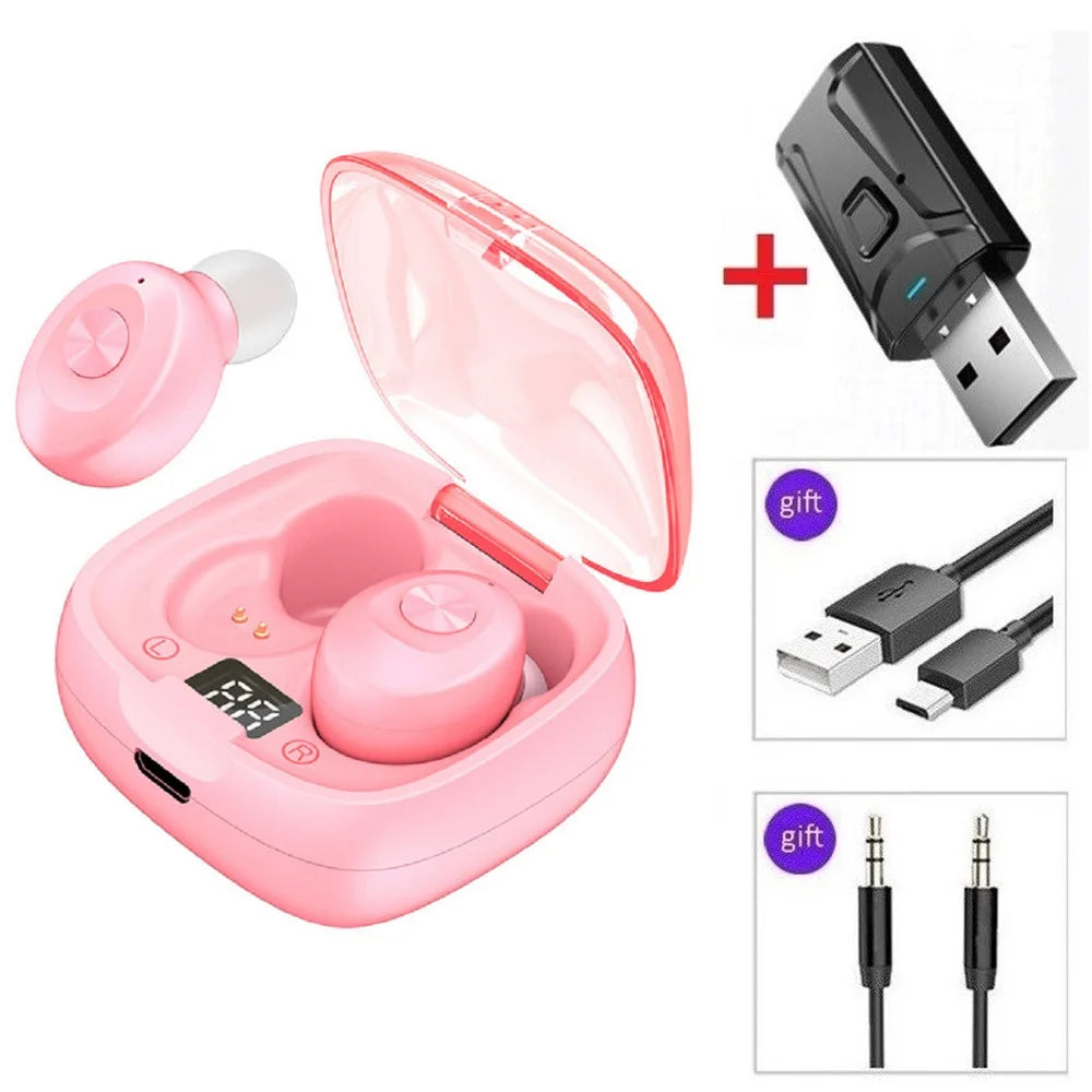 TWS Wireless Earphones Sports Waterproof Bluetooth Earbuds USB TV Adaptor Use For TV Sport with Mic Touch Control TWS Headset A6