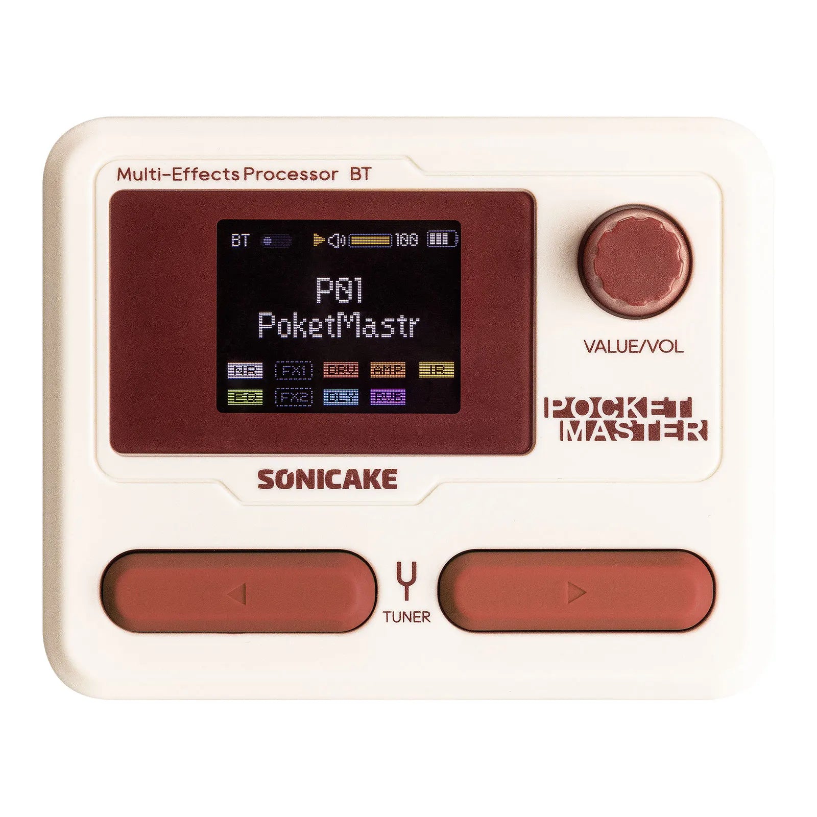 SONICAKE Pocket Master Colorful Pedal English Version Guitar Bass Amp 100+ Multi-Effects Pedal Wireless APP Control QME-10