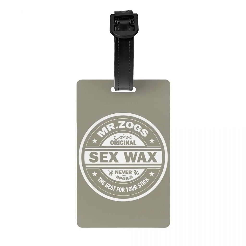 Custom Mr Zogs Sex Wax Luggage Tag With Name Card Surfing Surf Gift Privacy Cover ID Label for Travel Bag Suitcase