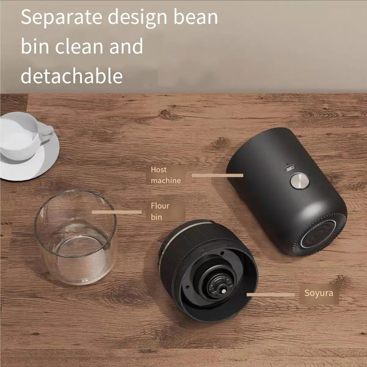 Grinder Small Hand Coffee Machine Household Usb Portable Automatic Grinder Hand Grinding Rotary Adjustment Grinding Gear Coffee